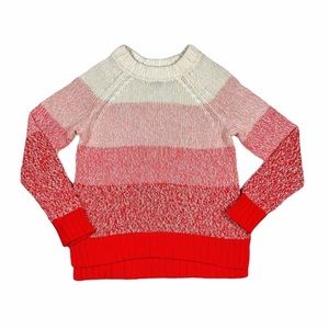 Aerie Pink Sweater Women's XXS Crew Neck Striped